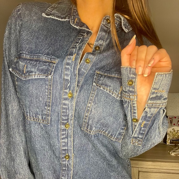 NWT CRYBABY DENIM SHIRT DRESS - Picture 10 of 11
